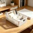 thumbnail image 4 of Plastic Divided Storage Basket, Removable Insert Organizer Bin for Bathroom Office, White, 10.87 x 6.14 x 2.95 inch, 4 of 6
