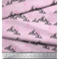 thumbnail image 2 of Soimoi Pink Rayon Crepe Fabric Mountain Nature Print Fabric by Yard 46 Inch Wide, 2 of 3