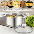 thumbnail image 4 of Coliware 6 QT Stainless Steel Stock Pot with Glass Lid , Cooking Soup Pot with 3-Ply Whole Clad for Home and Restaurant, Induction Cookware & Dishwasher Safe, 4 of 7