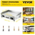 VEVOR 30" Electric Countertop Flat Top Griddle 110V 3000W Commercial