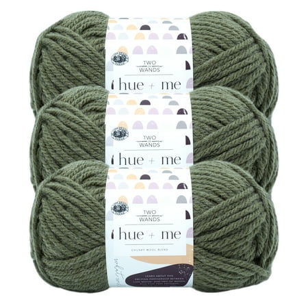 UPC: 0842093126386 | Lion Brand Yarn Two of Wands Hue + Me Fatigues Bulky Acrylic  Wool Yarn 3 Pack