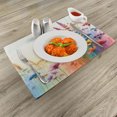thumbnail image 2 of Ambesonne Floral Place Mats Set of 4, Delicate Branches on Colors, Standard Size, Mustard Blue and Purple, 2 of 5