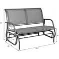 thumbnail image 2 of PetFurnishn Swing Glider Chair 48 Inch with Spacious Space, 2 People Swing Lounge Glider Chair Patio Bench Outdoor & Indoor for Patio, Backyard, Poolside, Lawn Steel Rocking Garden Loveseat (Gray), 2 of 9