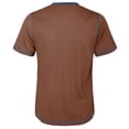 thumbnail image 5 of uikmnh Men's T Shirts European Color Blocked Button Open Neck Men Trendy Comfortable Loose Casual Business Short Sleeved T Shirt Size:XL, 5 of 6