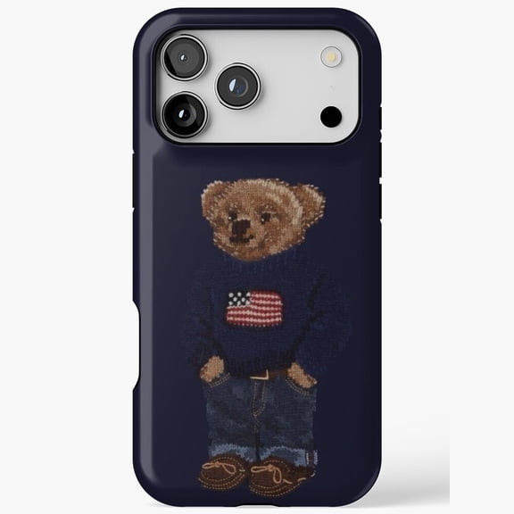 Minimalist Cute Bear Design Phone Case for iPhone 17 16 15 14 13 12 11 Pro Max