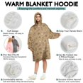 thumbnail image 5 of Wearable Oversized Blanket,Brown Christmas Pattern Wearable Blanket Hoodie for Adults,Cozy Hooded Blankets with Super Pockets,Super Warm Fuzzy Pullover for Women & Men, 5 of 6