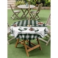 thumbnail image 4 of Outdoor Tablecloth with Umbrella Hole for Patio/Picnic/Party/Camping, Farmhouse Green Plaid Waterproof Table Cloth Round Cover Washable, Vintage Country Cock Checkered (Dia 60"), 4 of 8