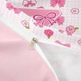 thumbnail image 4 of jejeloiu Bow tie Personalized Monogrammed Z Duvet Cover Set For Girls Gifts,Pink Floral Initial Print Bedding Full For Kids,Pink Reversible,3pcs(No Comforter), 4 of 6