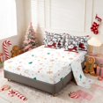 thumbnail image 4 of Manfei Snowman Full Size Bedding Sets 7-Piece Snow Full Size Bed in a Bag, Green Gold, Xmas Reversible, 4 of 6
