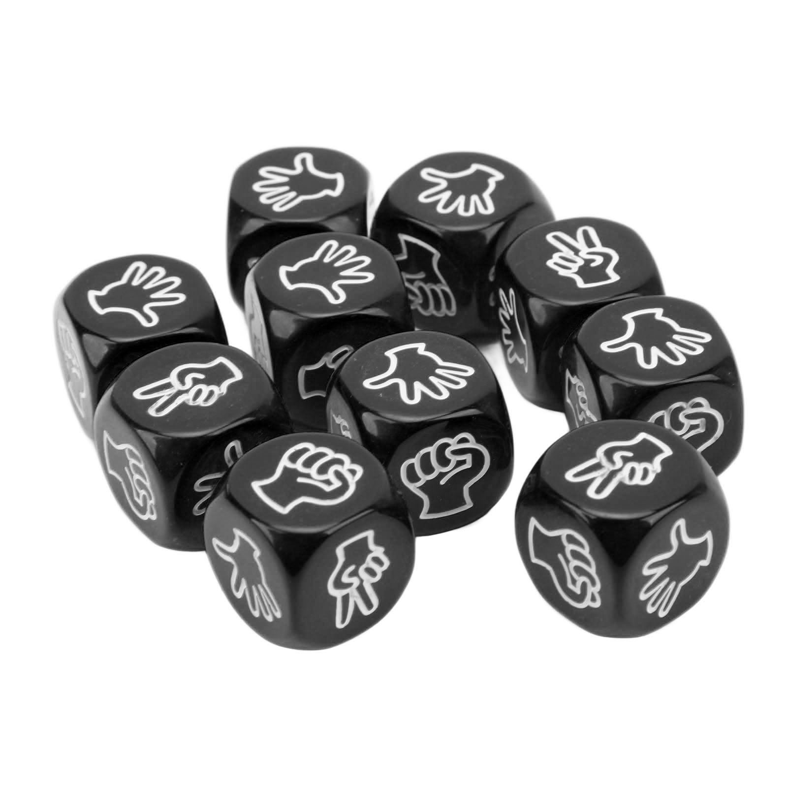 FitBest 10Pcs Dice Set 6 Sided Waterproof Finger Guessing Game Dice For
