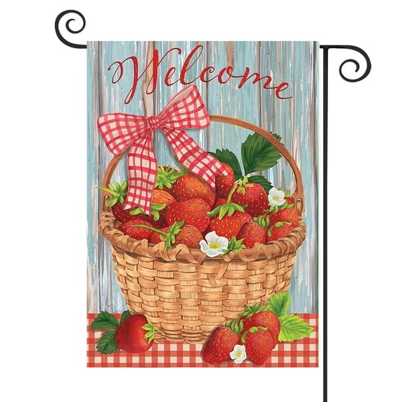 DMERBYL Strawberries Summer Garden Flag Fruit 12.5" x 18"