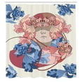thumbnail image 3 of Ambesonne Surreal Shower Curtain, Goldfish and Human Portrait, 69"Wx75"L, Eggshell Blue and Coral, 3 of 5