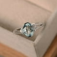 thumbnail image 1 of Aquamarine ring, sterling silver, March birthstone, gemstone, engagement ring, 1 of 1
