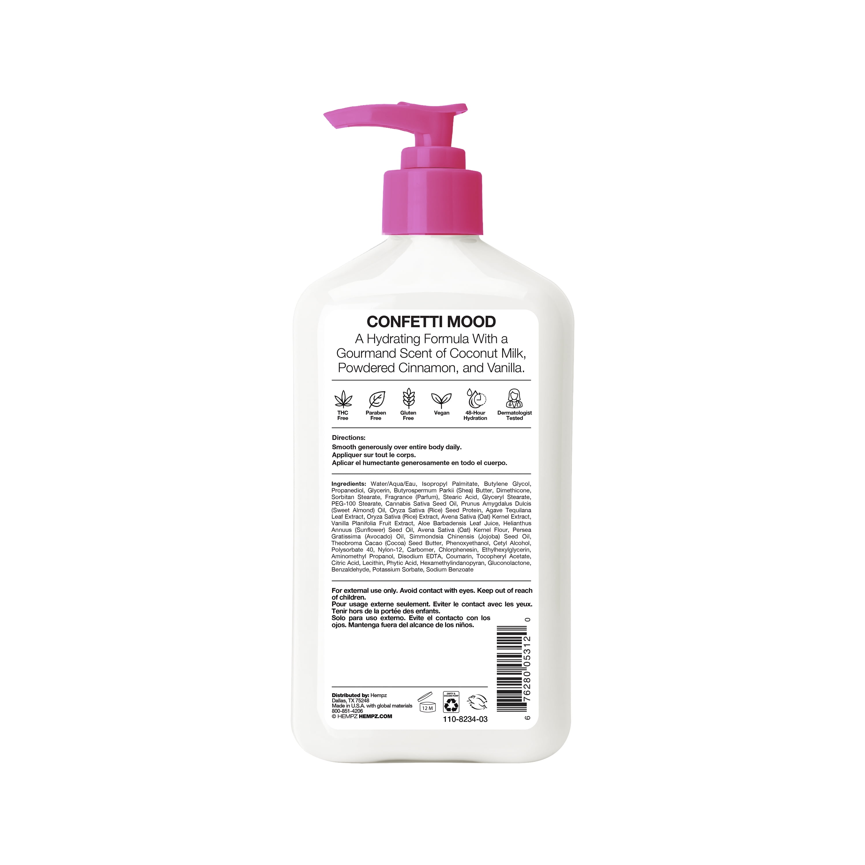(2 pack) Hempz Let's Celebrate Buttercream Vanilla Cake Moisturizing Hydrating Body Lotion for Dry Skin, 17 fl oz