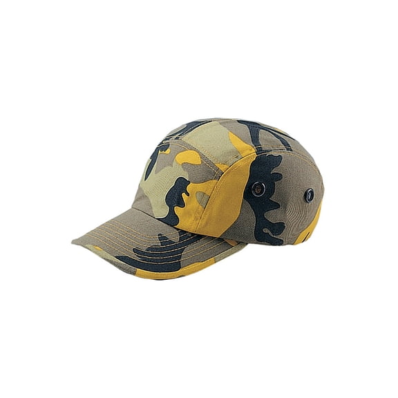 Top Headwear 5 Panel Camouflage Twill Cap - Yellow Camo