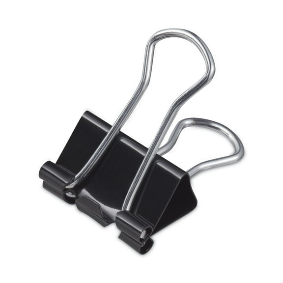 Universal Binder Clips with Storage Tub, Black/Silver, 40 Count