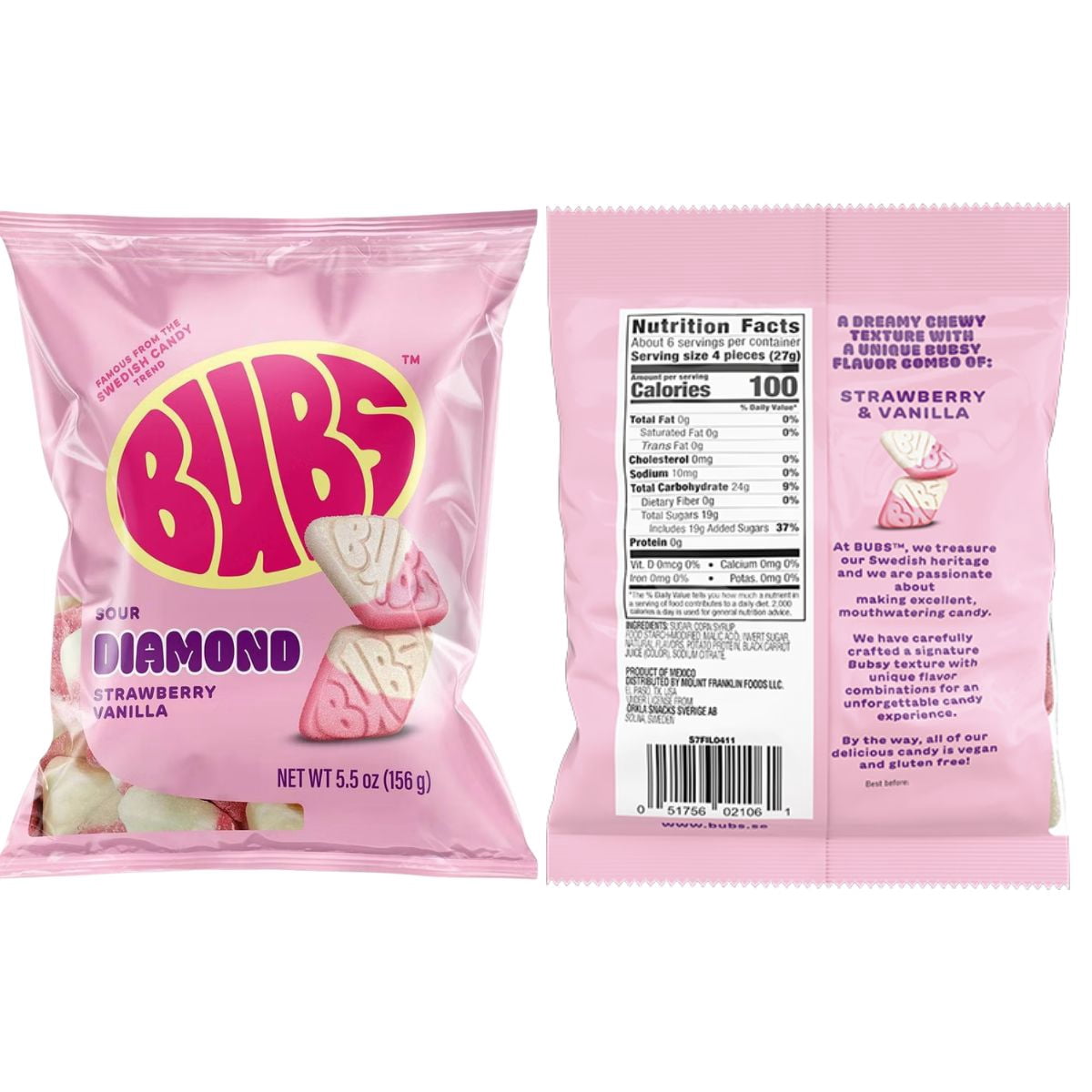 Bubs Candy Variety Pack, Assorted Swedish Gummy Flavors, 4 Pack