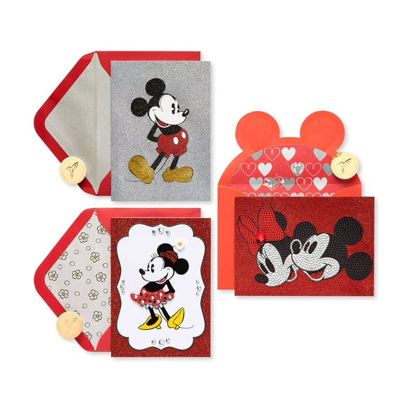 Surtido de tarjetas en blanco Papyrus Disney Mickey Minnie, 3 unidades