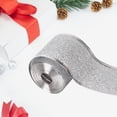 thumbnail image 4 of Lijie 2inch x 90 Yards Christmas Wired Edge Ribbon DIY Xmas Decoration Multifunctional Silvery, 4 of 6