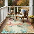 thumbnail image 6 of RUG ROBOT 3'x5' Area Rugs for Entryway, Non-Slip Washable Throw Rug, Indoor Soft Modern Abstract Distressed Small Balcony Terrace Rug Door Mat for Bedroom, Kitchen Room, Colorful, 6 of 10