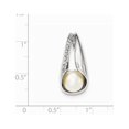 thumbnail image 2 of White Sterling Silver Charm Pendant Cubic Zirconia CZ Clear Pearl Freshwater, 2 of 2