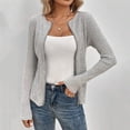 thumbnail image 2 of Miluxas Women's Zip Up Sweaters Cardigan Spring Fall Slim Fit Knit Sweater Coats Solid Lightweight Sweatshirts Outgoing Jackets Gray, 2 of 8