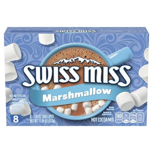 Swiss Miss Chocolate Hot Cocoa Mix With Marshmallows, 8 Count Hot Cocoa Packets - Pack of 2