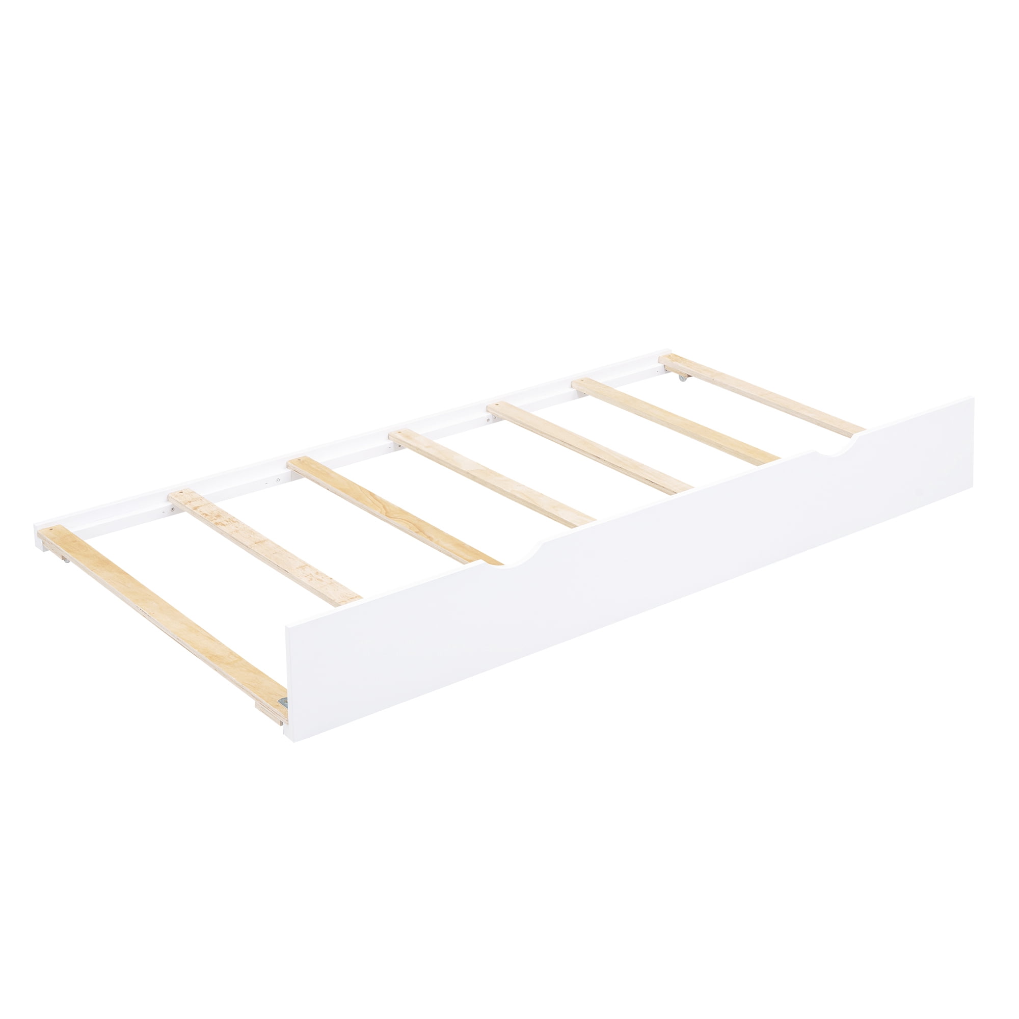 Euroco Wood Twin Daybed with Trundle,Storage Shelves and Charging Station Sofa Bed for Bedroom,White