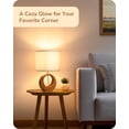 thumbnail image 3 of EDISHINE Small Table Lamp, Wood Nightstand Lamp with Beige Linen Lampshade & ON-Off Switch, E26 Base, Boho Bedside Lamp for Living Room, Bedroom, Dark Pearwood, 3 of 7