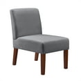 thumbnail image 3 of Cterwk 2PCS Fabric Accent Chair Corner Side Chair with Round Wood Table  for Bedroom Home Office, Gray, 3 of 7