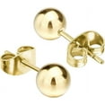 thumbnail image 2 of Cterwk 6 Pairs Ball Earrings Studs Set Stainless Steel Round Ball Studs Earrings for Women Men, Gold, 5mm, 2 of 6
