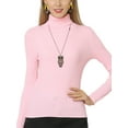 thumbnail image 3 of Bellella Chandail en Tricot pour Femmes, Haut Tricoté à Col Montant, Chandail de Travail Rose m, 3 of 3