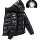 thumbnail image 2 of Chaqueta de plumón brillante Chaqueta de invierno para hombre Chaqueta de plumón con cuello alto y capucha, 2 of 5