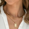 thumbnail image 2 of Initial Necklaces for Women - Chunky 14K Gold Layered Paperclip Chain Letter Necklace, Gold Initial Necklace for Women, Layering Necklace Gold Jewelry for Women, 2 of 2