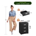thumbnail image 3 of GALAXHERO 3 Drawer Night Stands for Bedroom, Black Tall Nightstand with Storage Cabinets, Wooden Bedside Table End Table for Living Room, 3 of 7