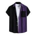 thumbnail image 1 of BOBOGOJP Chemise Légère à Manches Courtes pour Hommes, Col Rabattu, Ample, Violet TG, 1 of 4