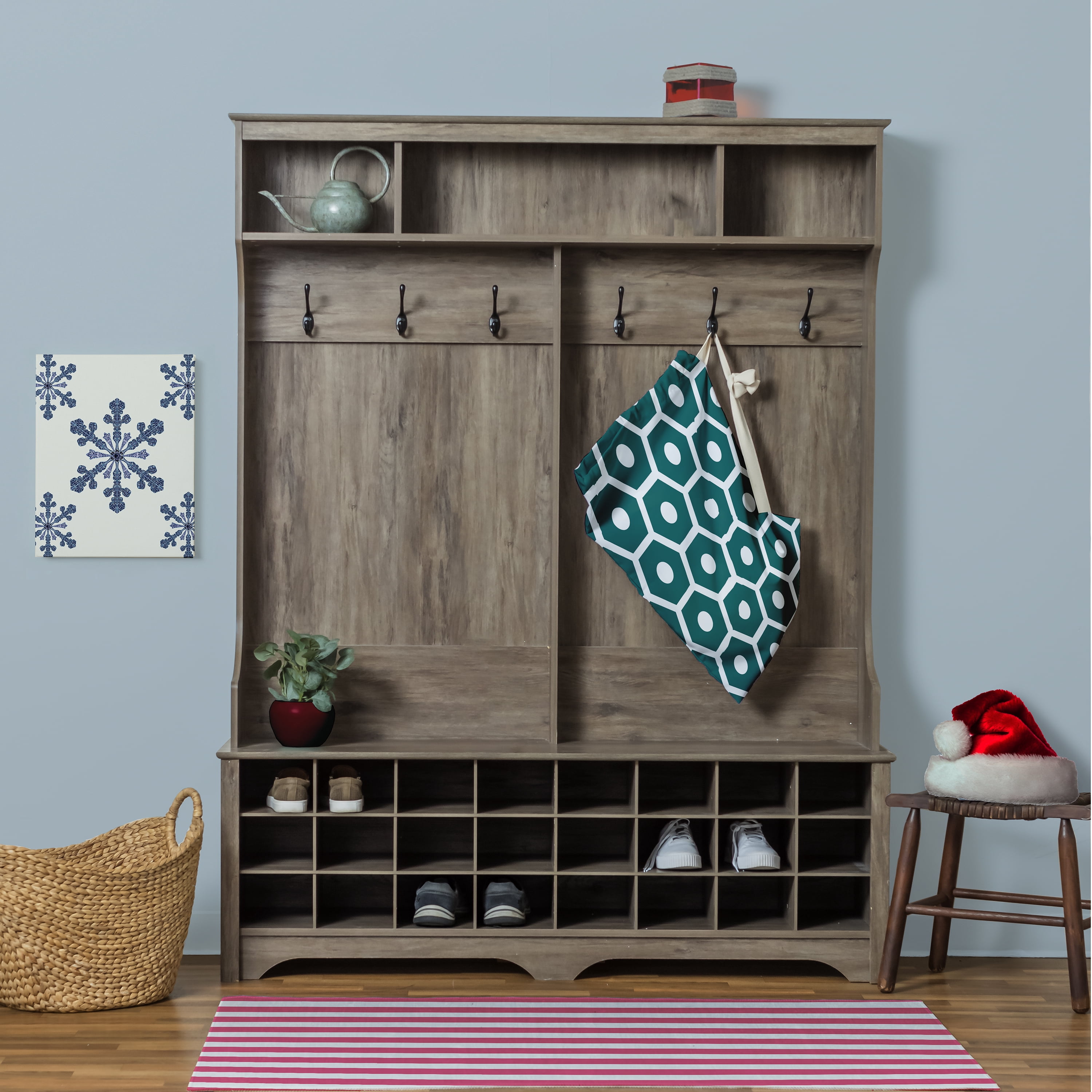 Simply Daisy Geometric 18 x 29 in Teal Laundry Bag