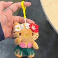 thumbnail image 2 of Sanrio-Llavero de peluche de Hello Kitty, bonito llavero de muñeca hawaiana, peluche esponjoso, vacaciones, piel negra, mochila de juguete colgante, regalo Fivean unisex, 2 of 2