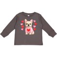 thumbnail image 3 of Inktastic Adorable French Bulldog with Hearts Boys or Girls Long Sleeve Toddler T-Shirt, 3 of 5