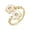 Style 2, variant on Shell Flower Open Ring for Women Double Flowers Wrap Finger Ring Cubic Zirconia Floral Engagement Rings Statement Eternity Promise Rings Elegant Jewelry