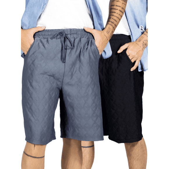 Pack de 2 Shorts Hombre Casual Cintura Ajustable Detalles Texturizados Diseño Moderno