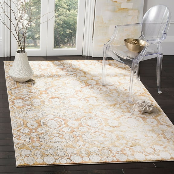 SAFAVIEH Palermo Kelleh Faded Transitional Area Rug, Gold/Beige, 9' x 12'