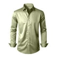 thumbnail image 6 of purcolt Mens Silk Satin Dress Shirts Long Sleeve Button Down Shirt Party Prom Wedding Shirt, 6 of 9