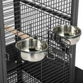 thumbnail image 2 of Yaheetech 61.5''H Rolling Play Top Metal Bird Cage,Hammered Black, 2 of 9