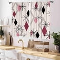 thumbnail image 2 of Mid Century Modern Curtains, Geometric Atomic Abstract Iconic Pattern 1950s 1960s Retro Style Art Pastel Pink Window Drapery Treatments for Bedroom Living Room Kitchen Bathroom 2 Panel, 55x39 Inch, 2 of 4