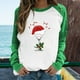 thumbnail image 2 of Tops Para Mujer Camisas de Manga Larga Otoño Primavera Patchwork Navidad Impreso Cuello Redondo Camiseta Casual Odeerbi  ODB151501, 2 of 6