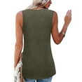 thumbnail image 1 of Avamo Ladies T Shirts Solid Color Tank Tops Plain Vest Boho Tee Daily Wear Camisole Army Green 5XL, 1 of 3