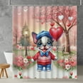 thumbnail image 2 of Happy Valentine’s Day Adorable Boston Terrier Puppy Holding Heart Balloon Shower Curtain Gentleman Dog Lover Gifts Waterproof Bathroom Bathtub Curtain - 00030, 2 of 5