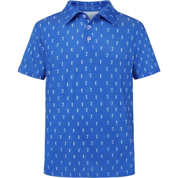 Hienoo Summer Boy's Short Sleeve Polo Shirt Casual Comfortable Collared Shirt, Sizes 3-14