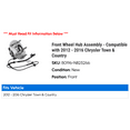 thumbnail image 2 of Front Wheel Hub Assembly - Compatible with 2012 - 2016 Chrysler Town & Country 2013 2014 2015, 2 of 2